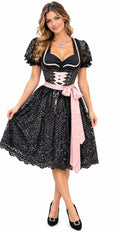 Midi Dirndl Eva - schwarz 60cm