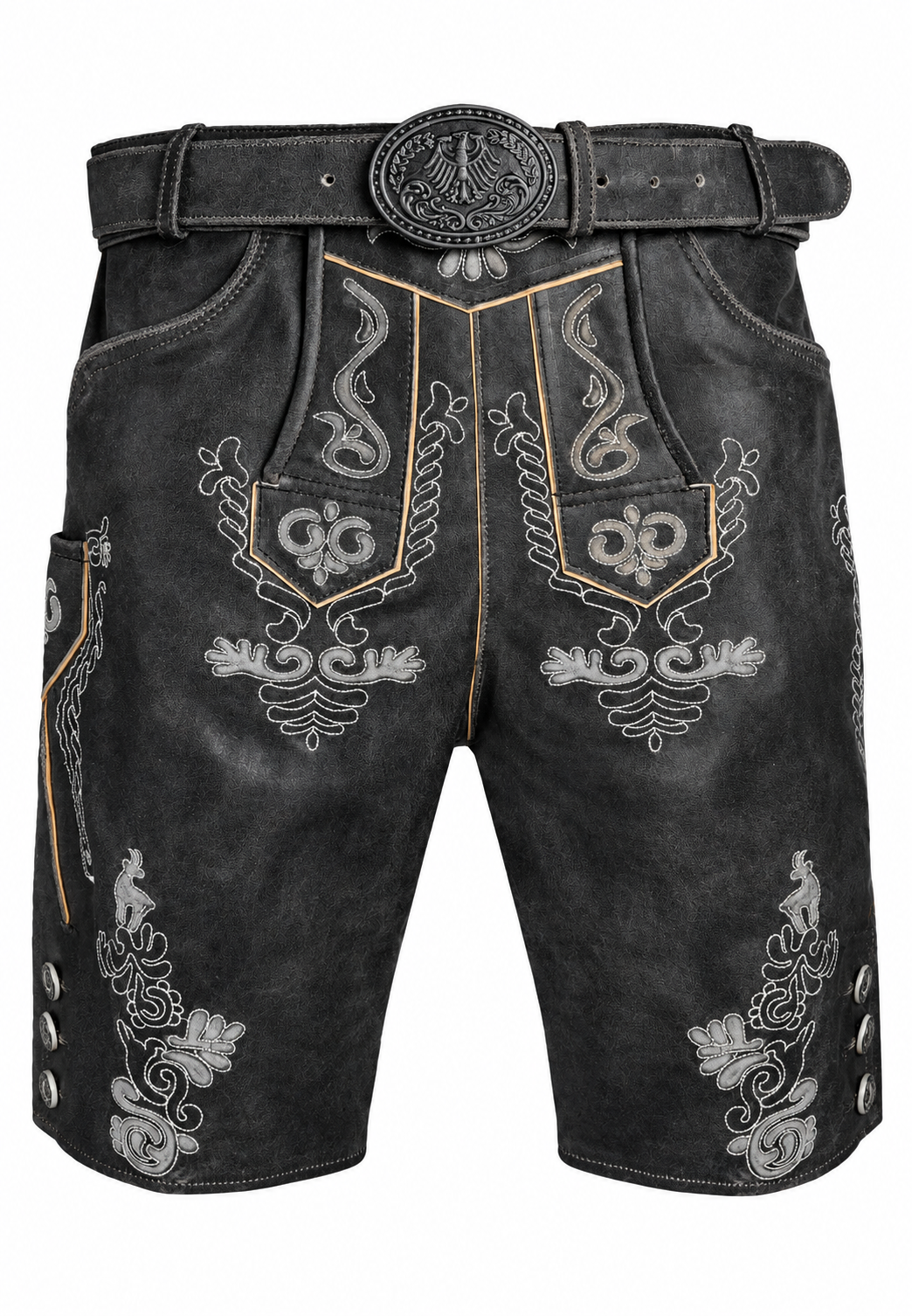 Kurze Lederhose Grau 795
