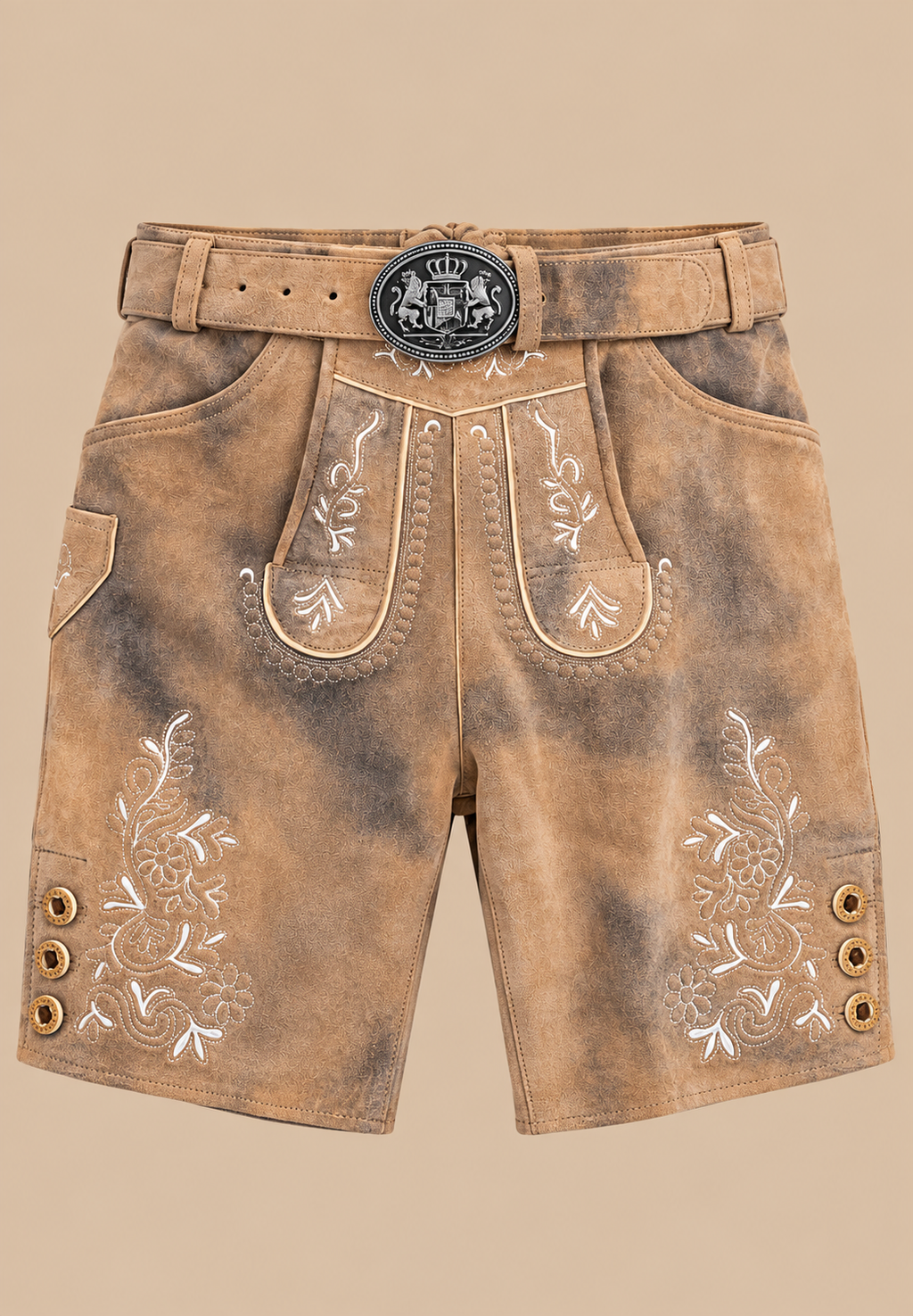 Kurze Lederhose - Antikbraun