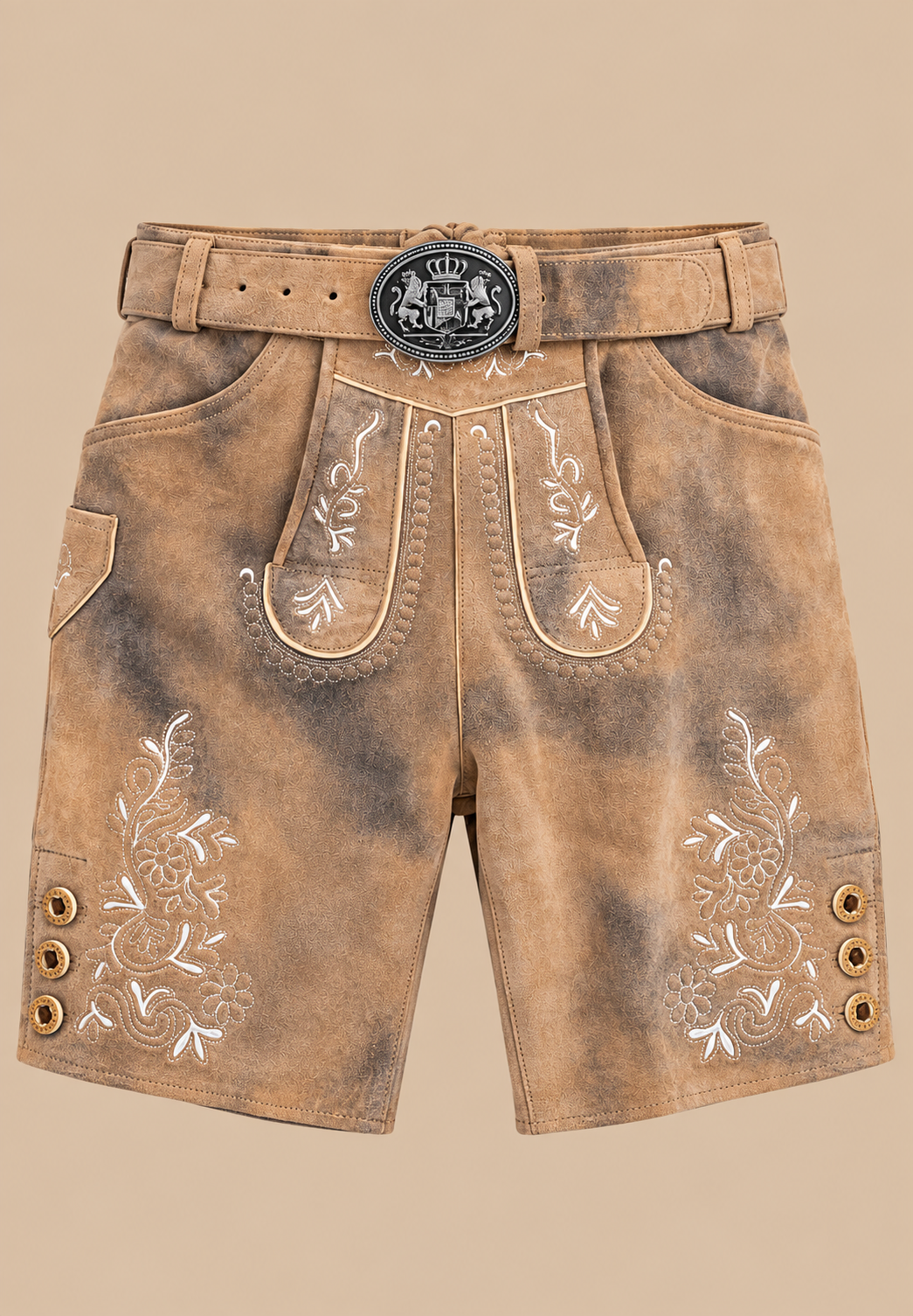 Kurze Lederhose - Antikbraun