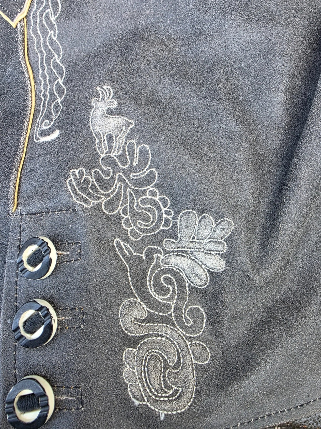 Kurze Lederhose Grau 795